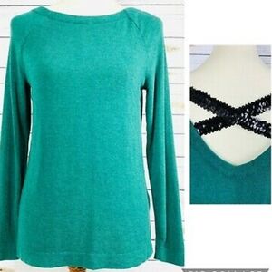 *NWT! LIBBY EDELMAN LONG SLEEVE TOP SEQUINED EMERALD GREEN SIZE LARGE BLACK